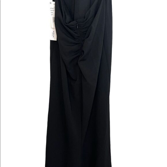 Aqua Black Exposed Back Halter Neck Evening Gown Dress - Picture 8 of 12